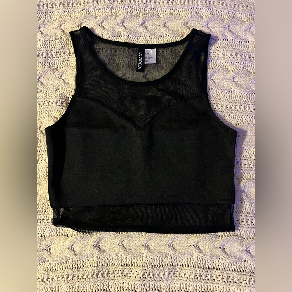 H&M Black Mesh Top